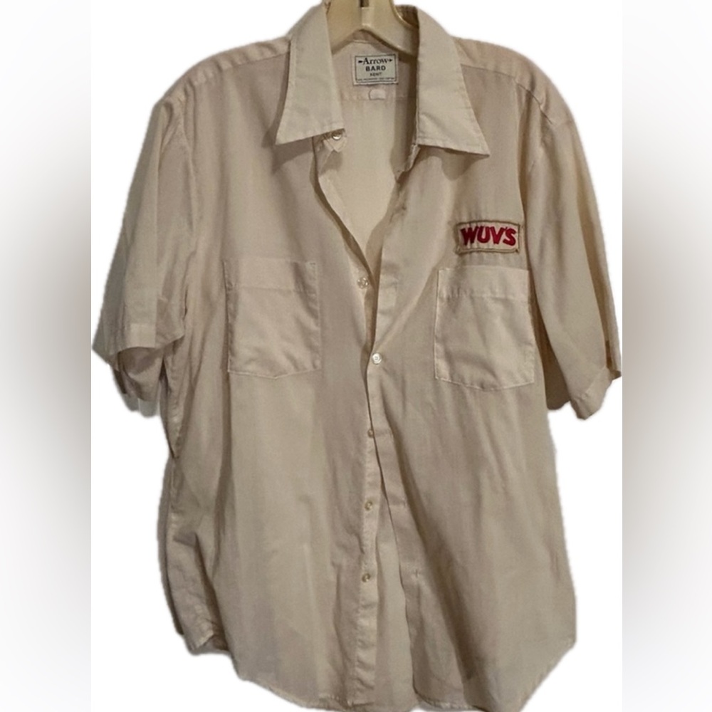 Vintage Arrow Bard Kent Wuvs hamburger short-order cook mechanics shirt